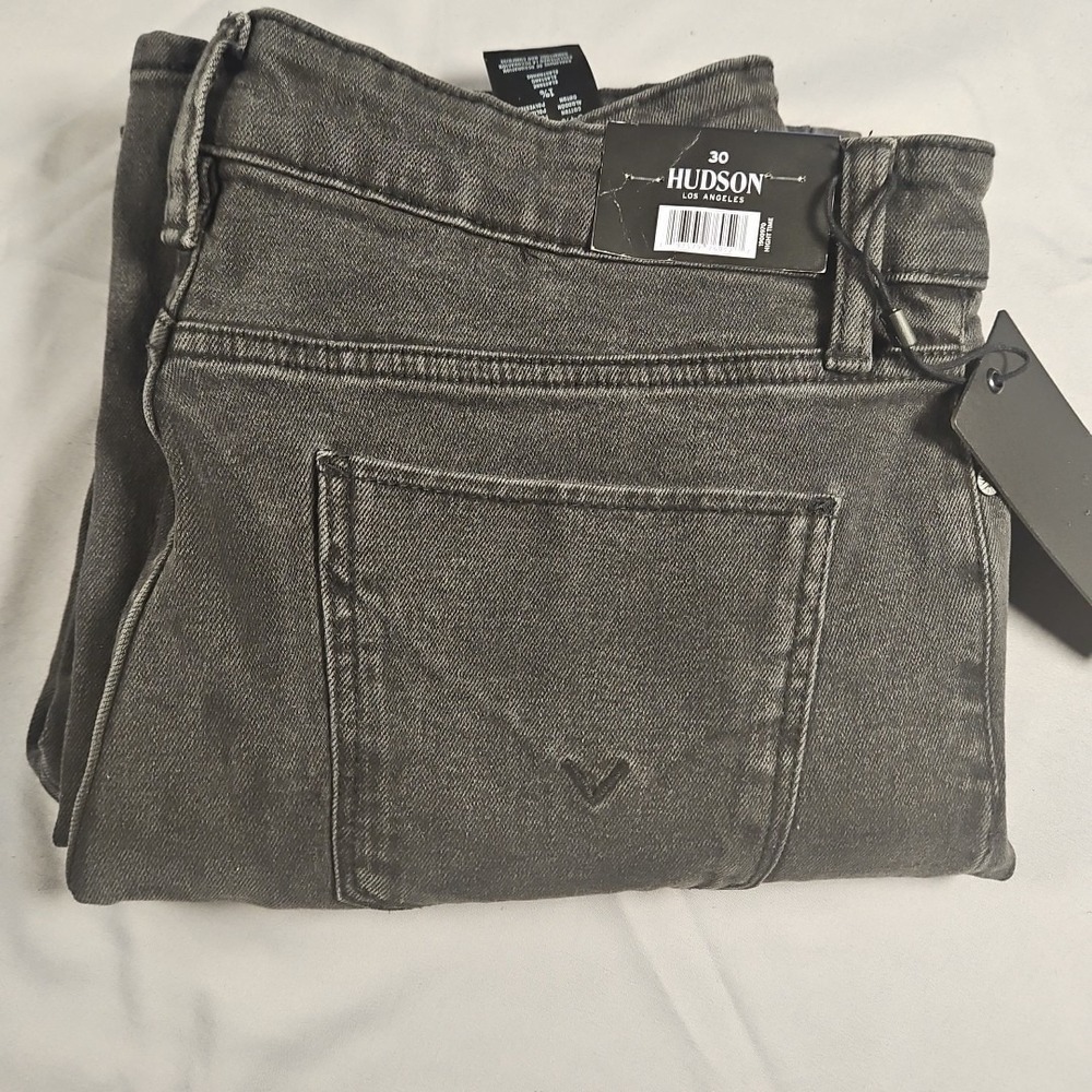 Hudson Jeans Womens 10 Black Midrise Straight Stretch Denim Night Time 30x29